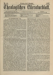 Theologisches Literaturblatt, 2. November 1888, Nr 44.
