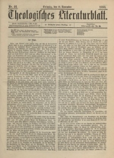 Theologisches Literaturblatt, 16. November 1888, Nr 46.