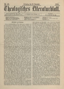 Theologisches Literaturblatt, 30. November 1888, Nr 48.