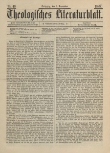 Theologisches Literaturblatt, 7. Dezember 1888, Nr 49.