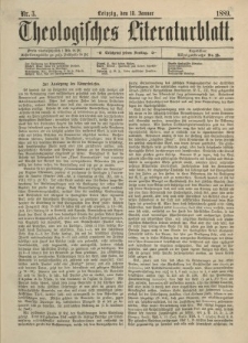 Theologisches Literaturblatt, 18. Januar 1889, Nr 3.