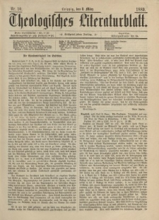 Theologisches Literaturblatt, 8. März 1889, Nr 10.