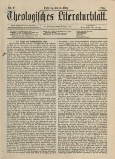Theologisches Literaturblatt, 15. März 1889, Nr 11.
