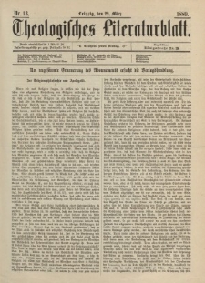 Theologisches Literaturblatt, 29. März 1889, Nr 13.