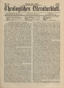 Theologisches Literaturblatt, 5. April 1889, Nr 14.