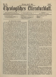 Theologisches Literaturblatt, 17. Mai 1889, Nr 20.