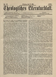 Theologisches Literaturblatt, 31. Mai 1889, Nr 22.