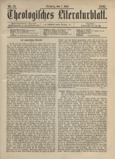 Theologisches Literaturblatt, 7. Juni 1889, Nr 23.
