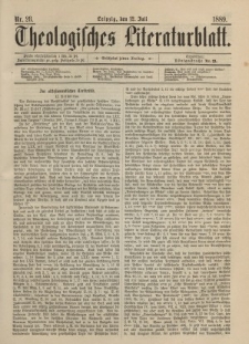 Theologisches Literaturblatt, 12. Juli 1889, Nr 28.