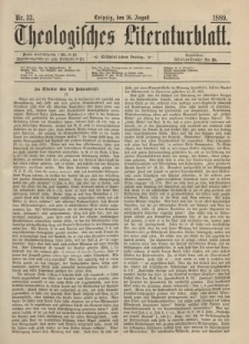 Theologisches Literaturblatt, 16. August 1889, Nr 33.