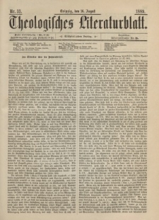 Theologisches Literaturblatt, 16. August 1889, Nr 33.