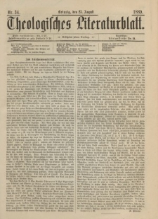 Theologisches Literaturblatt, 23. August 1889, Nr 34.