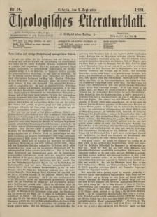 Theologisches Literaturblatt, 6. September 1889, Nr 36.