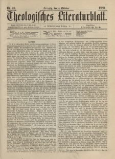 Theologisches Literaturblatt, 4. Oktober 1889, Nr 40.