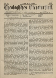 Theologisches Literaturblatt, 25. Oktober 1889, Nr 43.