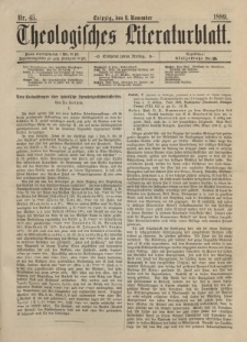 Theologisches Literaturblatt, 8. November 1889, Nr 45.