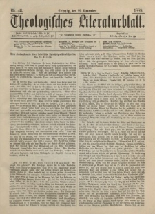 Theologisches Literaturblatt, 29. November 1889, Nr 48.