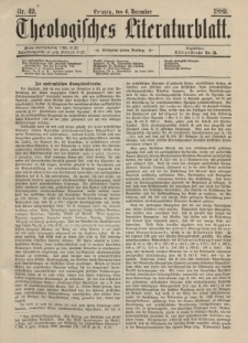 Theologisches Literaturblatt, 6. Dezember 1889, Nr 49.