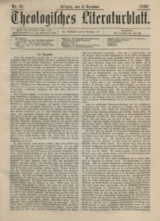 Theologisches Literaturblatt, 13. Dezember 1889, Nr 50.