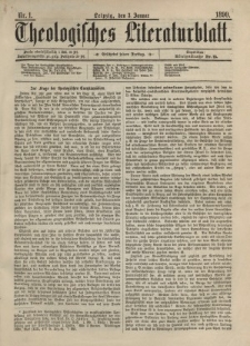 Theologisches Literaturblatt, 3. Januar 1890, Nr 1.
