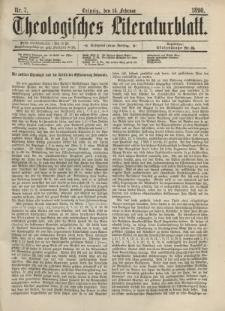 Theologisches Literaturblatt, 14. Februar 1890, Nr 7.