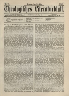 Theologisches Literaturblatt, 14. März 1890, Nr 11.