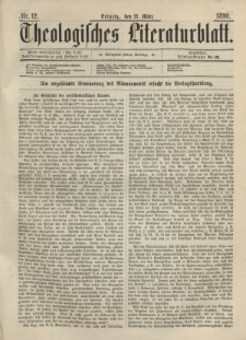 Theologisches Literaturblatt, 21. März 1890, Nr 12.