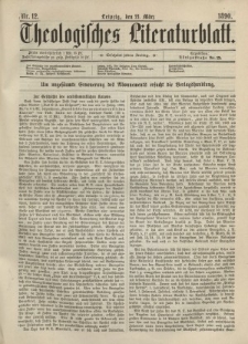 Theologisches Literaturblatt, 21. März 1890, Nr 12.