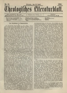 Theologisches Literaturblatt, 18. April 1890, Nr 16.