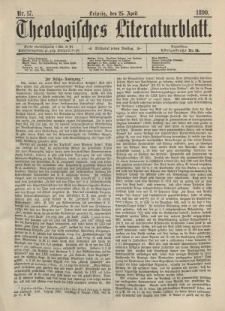 Theologisches Literaturblatt, 25. April 1890, Nr 17.