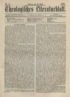 Theologisches Literaturblatt, 25. April 1890, Nr 17.