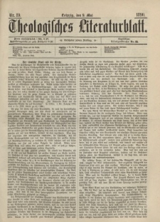 Theologisches Literaturblatt, 9. Mai 1890, Nr 19.