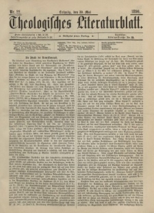 Theologisches Literaturblatt, 30. Mai 1890, Nr 22.