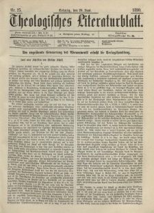 Theologisches Literaturblatt, 20. Juni 1890, Nr 25.