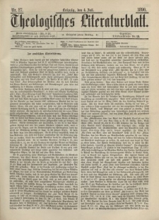 Theologisches Literaturblatt, 4. Juli 1890, Nr 27.