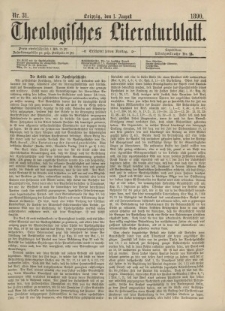 Theologisches Literaturblatt, 1. August 1890, Nr 31.