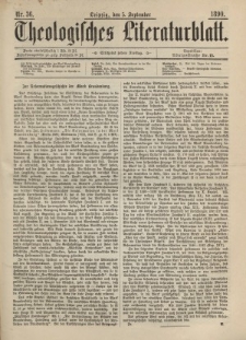Theologisches Literaturblatt, 5. September 1890, Nr 36.
