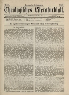 Theologisches Literaturblatt, 19. September 1890, Nr 38.