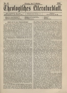 Theologisches Literaturblatt, 17. Oktober 1890, Nr 42.