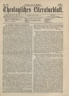Theologisches Literaturblatt, 24. Oktober 1890, Nr 43.