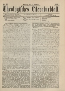Theologisches Literaturblatt, 24. Oktober 1890, Nr 43.