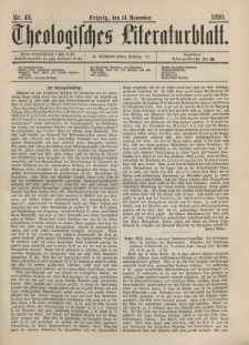 Theologisches Literaturblatt, 14. November 1890, Nr 46.