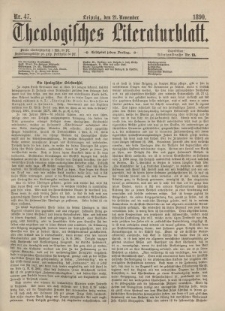 Theologisches Literaturblatt, 21. November 1890, Nr 47.