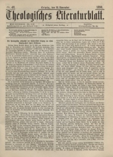 Theologisches Literaturblatt, 28. November 1890, Nr 48.