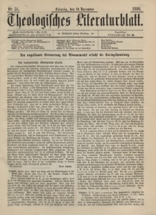 Theologisches Literaturblatt, 19. Dezember 1890, Nr 51.