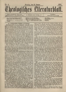 Theologisches Literaturblatt, 23. Januar 1891, Nr 4.