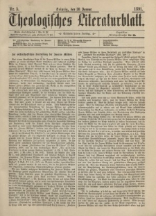 Theologisches Literaturblatt, 30. Januar 1891, Nr 5.