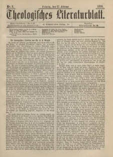 Theologisches Literaturblatt, 27. Februar 1891, Nr 9.