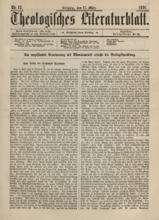 Theologisches Literaturblatt, 27. März 1891, Nr 13.