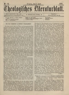 Theologisches Literaturblatt, 3. April 1891, Nr 14.